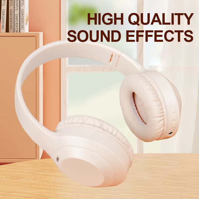 For Lenovo Wireless Headphones Bluetooth 5.3 Earphones Foldable Gaming Headset Sport Headphone with Mic Music Earbuds