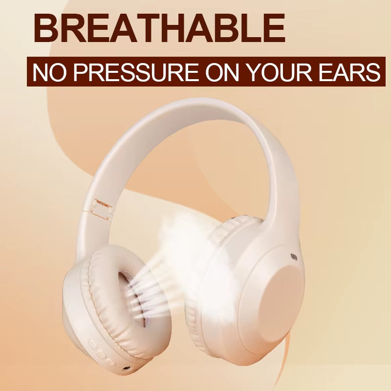 For Lenovo Wireless Headphones Bluetooth 5.3 Earphones Foldable Gaming Headset Sport Headphone with Mic Music Earbuds